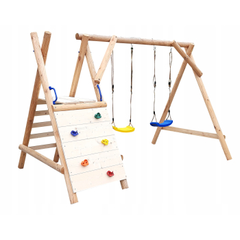 DREWNIANY PLAC ZABAW DO OGRODU WESOŁY PLAC PICCOLO SUPER-PLACE SUROWY