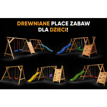 Drewniany Plac Zabaw Dla Dzieci Do Ogrodu MINI-WIEŻA ŚLIZG 2,2m ŚCIANKA