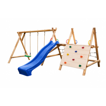 DREWNIANY PLAC ZABAW DO OGRODU WESOŁY PLAC LARGO-JUMBO DREWNO SUROWE NOWOŚĆ