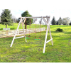 DREWNIANY PLAC ZABAW DO OGRODU 2xHUŚTAWKA SUROWA SUPER-PLACE 250/200