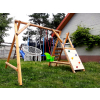 DREWNIANY PLAC ZABAW DLA DZIECI DO OGRODU PICCOLO KUBEŁEK I HUŚTAWKA SUROWY