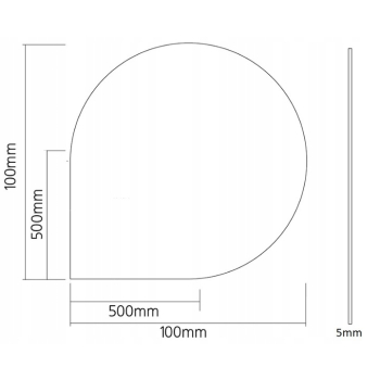 SZYBA 1000x1000mm HARTOWANA PODSTAWA POD PIEC KOMINEK 100x100cm ALIMAR