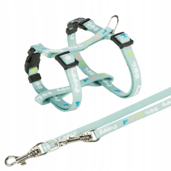 Szelki + Smycz dla Szczeniaka TRIXIE 23-34cm/ Miętowe