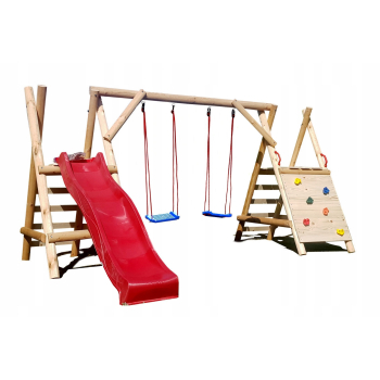 DREWNIANY PLAC ZABAW DO OGRODU WESOŁY PLAC AKCESORIA SUPER-PLACE SUROWY2/4M