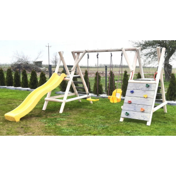 DREWNIANY PLAC ZABAW DO OGRODU WESOŁY PLAC KUBEŁEK SUPER-PLACE SUROWY 4/2M