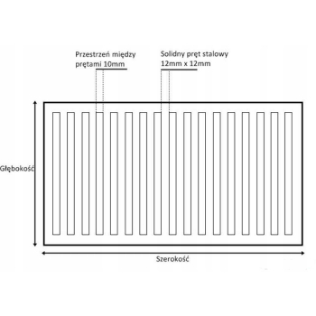 RUSZT KOMINKOWY DO KOMINKA PIECA 43X25 TABLICZKOWY BELKOWY TRWAŁY 12MM
