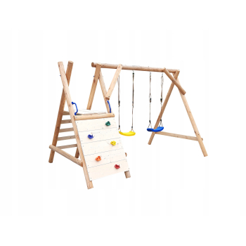 DREWNIANY PLAC ZABAW DO OGRODU PICCOLO 2X HUŚTAWKA DREWNO SUROWE PRODUCENT!