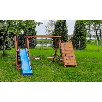 DREWNIANY PLAC ZABAW DO OGRODU MEGA IMPREGNOWANY KOMPLET AKCESORIÓW