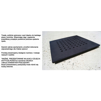 RUSZT ŻELIWNY DO KOMINKA PIECA 45x30