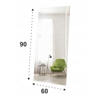 LUSTRO SREBRNE 90x60 SZLIF DO MONTAŻU + Gratis