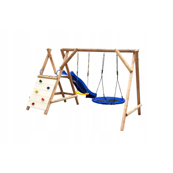 DREWNIANY PLAC ZABAW DO OGRODU DUO 1XHUŚTAWKA 1X KUBEŁEK IMPREGNOWANY!