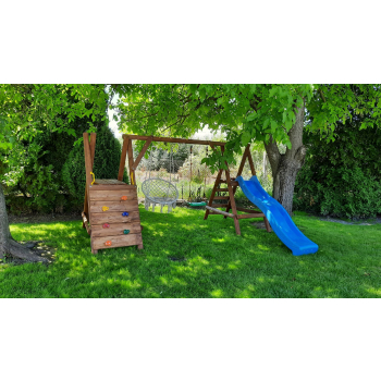 DREWNIANY PLAC ZABAW DO OGRODU WESOŁY PLAC SUPER-PLACE GNIAZDO KUBEŁEK4M/2M
