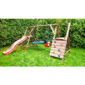 DREWNIANY PLAC ZABAW DO OGRODU WESOŁY PLAC SUPER-PLACE GNIAZDO KUBEŁEK4M/2M