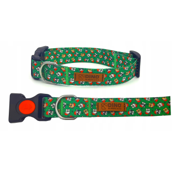Obroża dla psa Świąteczna Zapinana Taśma 25mm/33-50cm Dino