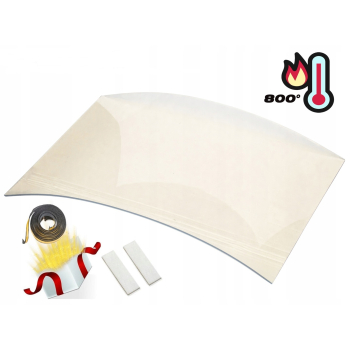 SZYBA ŻAROODPORNA GIĘTA DO KOMINKA RÓŻNE UNIFLAM 700 JOTUL 18 PANORAMA I80