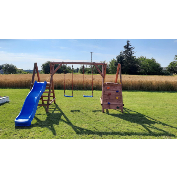 DREWNIANY PLAC ZABAW DO OGRODU WESOŁY PLAC GNIAZDO KUBEŁEK DREWNO SUROWE