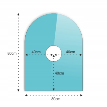 SZYBA HARTOWANA PODSTAWA POD PIEC KOMINEK SZKŁO 80x80cm z otworem fi 150mm