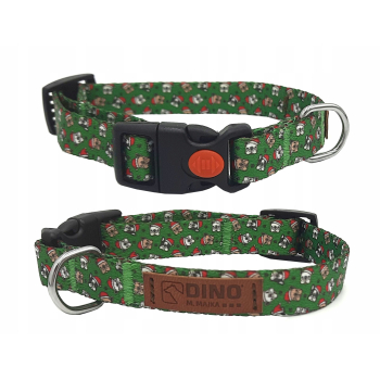 Obroża dla psa Świąteczna Zapinana Taśma 15mm/23-33cm Dino