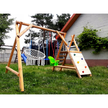 DREWNIANY PLAC ZABAW DO OGRODU WESOŁY PLAC PICCOLO 2xHUŚTAWKA IMPREGNOWANY!