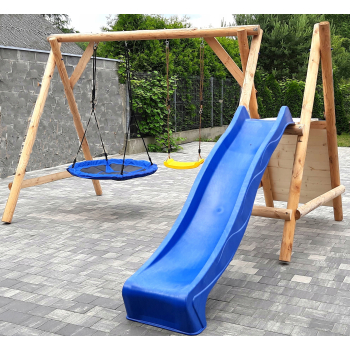 DREWNIANY PLAC ZABAW DO OGRODU DUO 1XHUŚTAWKA 1X KUBEŁEK IMPREGNOWANY!