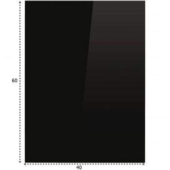 CZARNA SZYBA BLACHA POD PIEC KOMINEK HARTOWANA 60x40cm 400x600mm