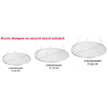 OKRĄGŁY RUSZT WISZĄCY NA TRÓJNÓG GRILL 70CM