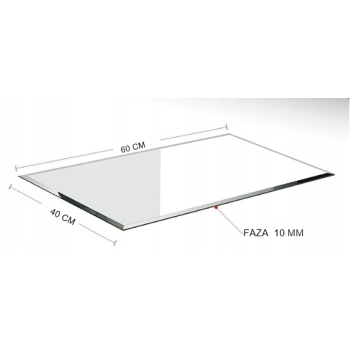 SZKŁO 6mm 400x600 mm CZARNE FAZOWANA SZYBA HARTOWANA