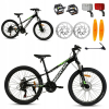 ROWER GÓRSKI MTB 24 CALI NA KOMUNIĘ AMORTYZACJA HAMULCE TARCZOWE 130-145cm