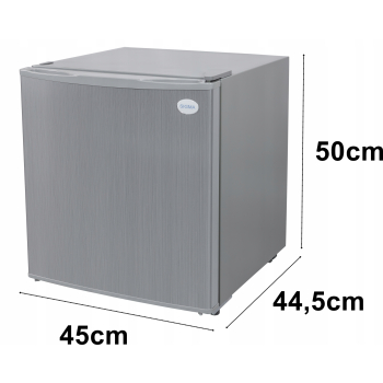 MAŁA LODÓWKA BIUROWA HOTELOWA MINIBAR CHŁODZIARKA NA DZIAŁKĘ 51cm inox