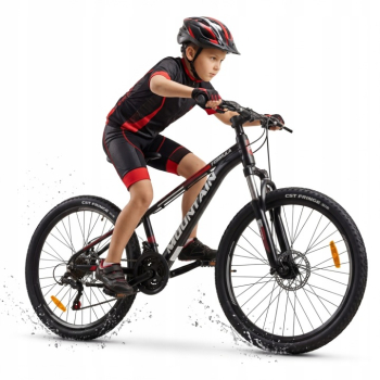 ROWER GÓRSKI MTB 24 ALUMINIUM SHIMANO AMORTYZACJA 120-145cm rama 11"