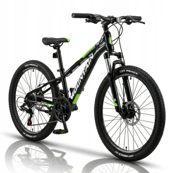 ROWER GÓRSKI MTB 24 CALI NA KOMUNIĘ AMORTYZACJA HAMULCE TARCZOWE 130-145cm