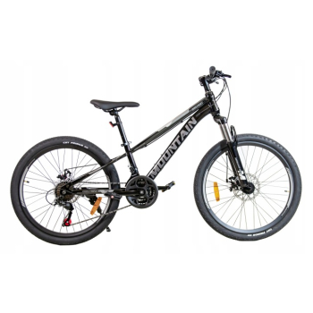 ROWER GÓRSKI MTB 24 CALI NA KOMUNIĘ AMORTYZACJA HAMULCE TARCZOWE 130-145cm