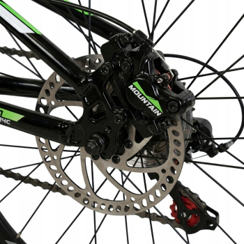 ROWER GÓRSKI MTB 24 CALI NA KOMUNIĘ AMORTYZACJA HAMULCE TARCZOWE 130-145cm
